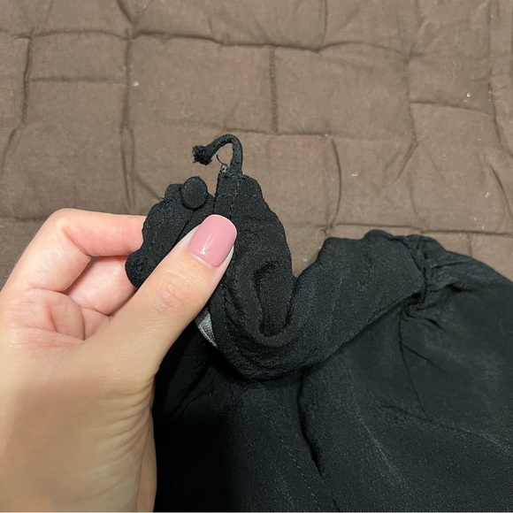 Lovers and Friends Black V Neck Mini Cocktail Dress Long Sleeve Fit and Flare - Picture 9 of 9